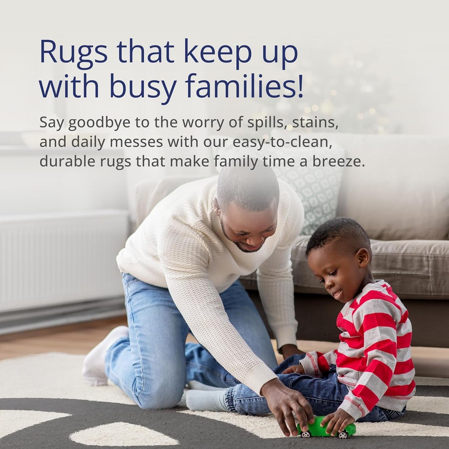 Modern Minimalist Area Rug – Beige & Black Abstract