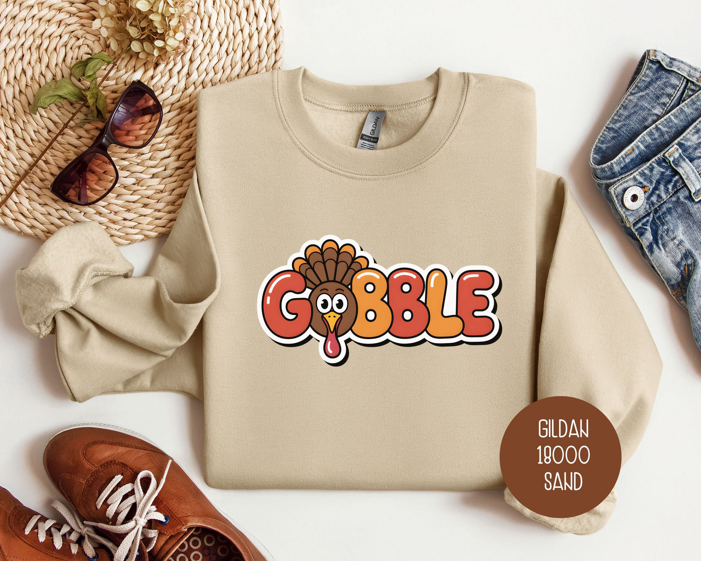 Gobble Thanksgiving Sweatshirt-1